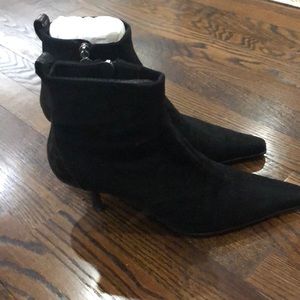 Black suede booties